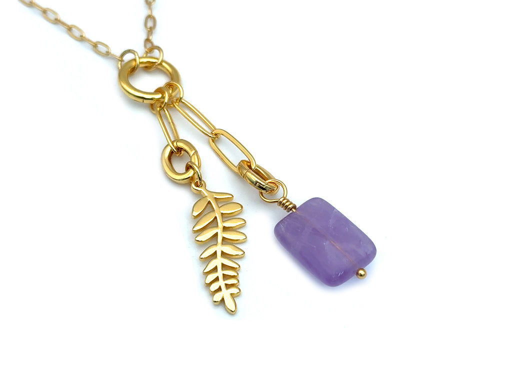 Vintage | Lavender Amethyst Rectangle Pendant