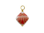 Vintage | Red & White Art Deco Czech Glass Shell Pendant