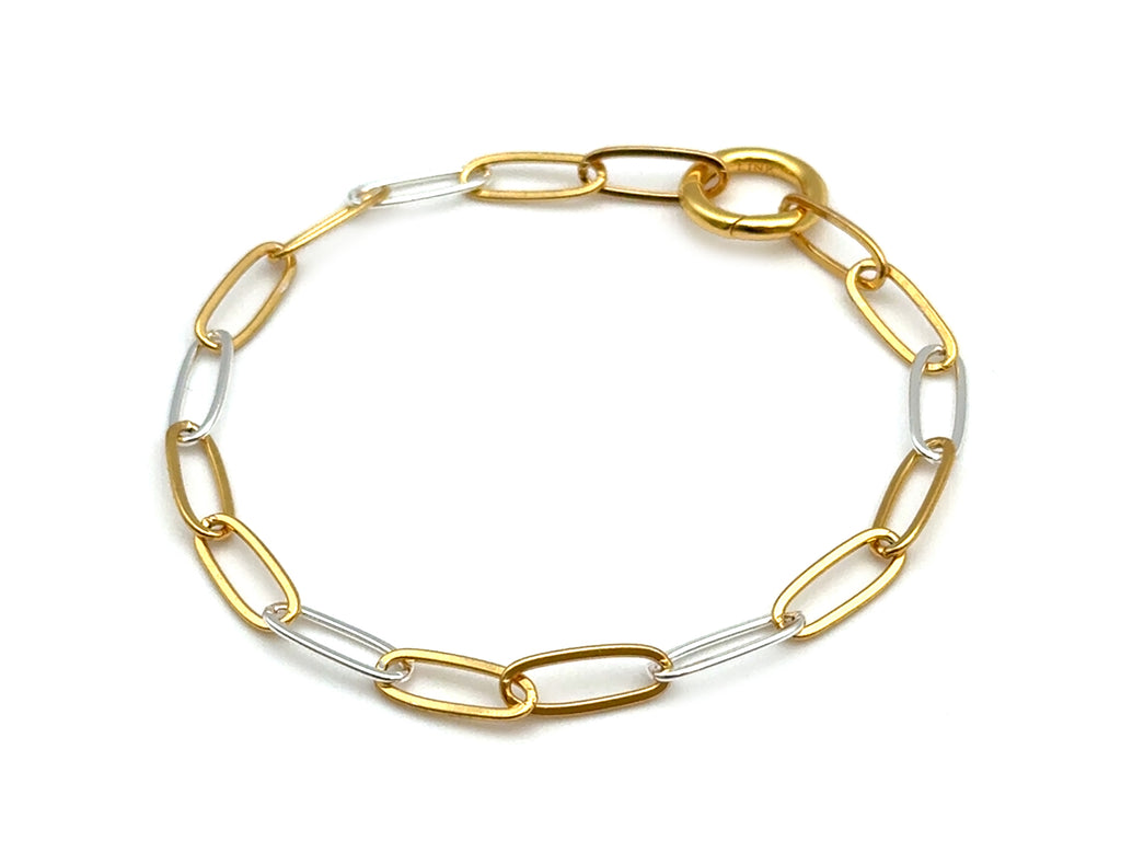 Mixed Metal Paperclip Bracelet