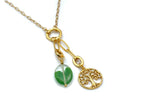 Vintage | Green Givre Czech Glass Oval Pendant