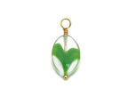 Vintage | Green Givre Czech Glass Oval Pendant