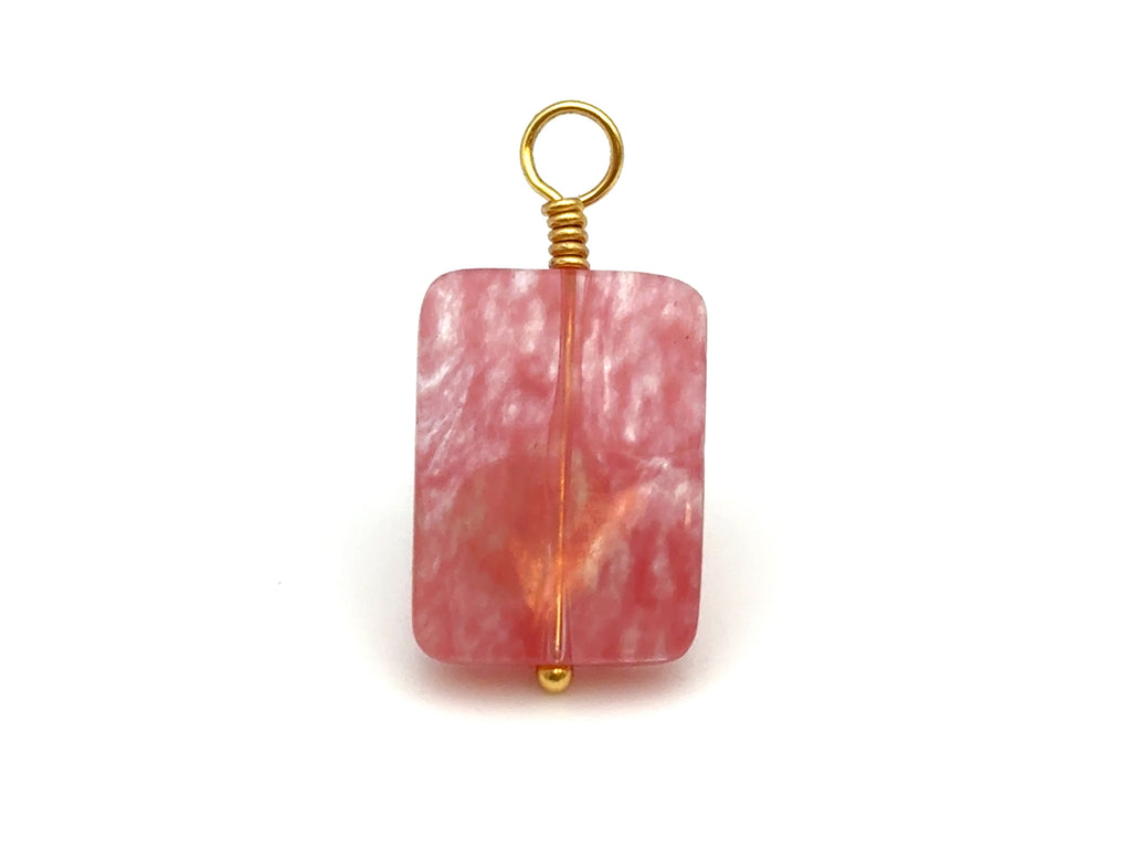 Vintage | Cherry Quartz Rectangle Pendant
