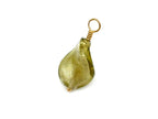 Vintage | Olive Green Glass Silver Foil Lampwork Pendant