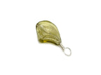 Vintage | Olive Green Glass Silver Foil Lampwork Pendant