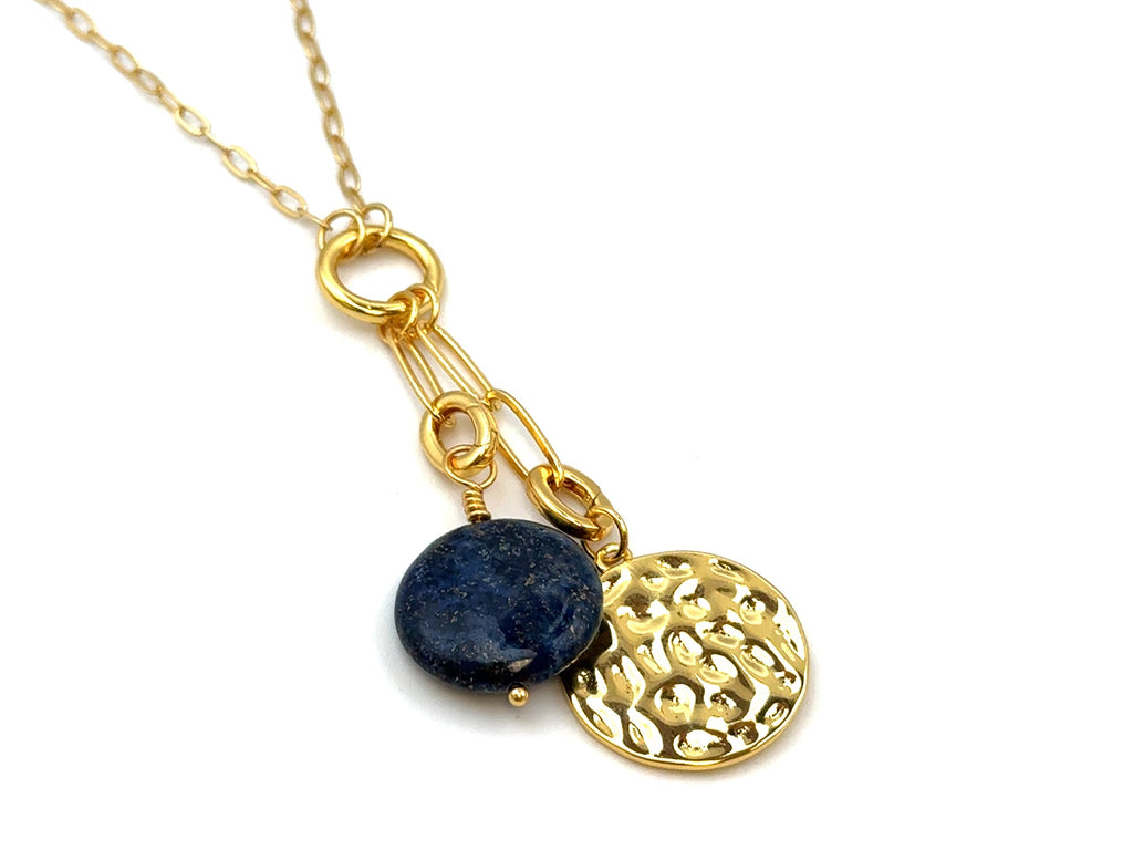 Vintage | Round Lapis Lazuli Pendant | LINK, design your own
