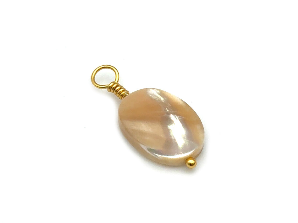 Vintage | Champagne Mother of Pearl Oval Pendant | LINK, design your own