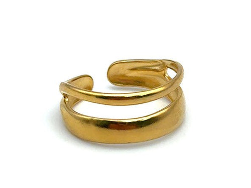Double Band Ring in gold by LINK