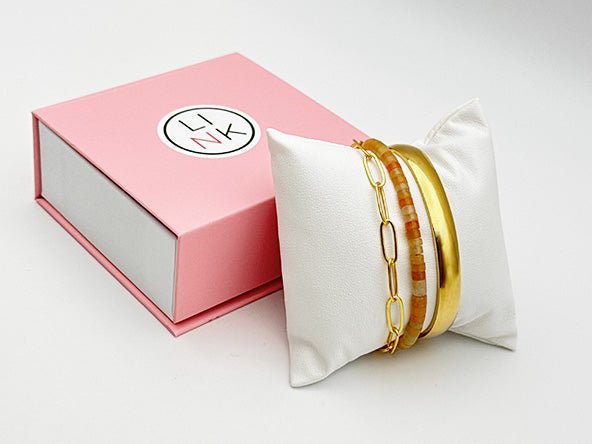 Bold Elegant Radiant Bracelet Set | Warm Aventurine