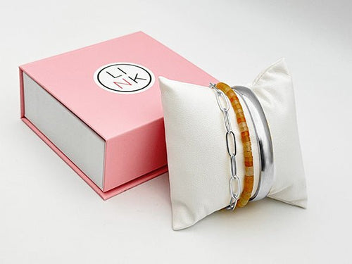 Bold Elegant Radiant Bracelet Set | Warm Aventurine | LINK, design your own