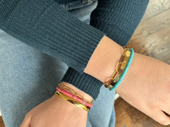 Bold Elegant Radiant Bracelet Set | Warm Aventurine