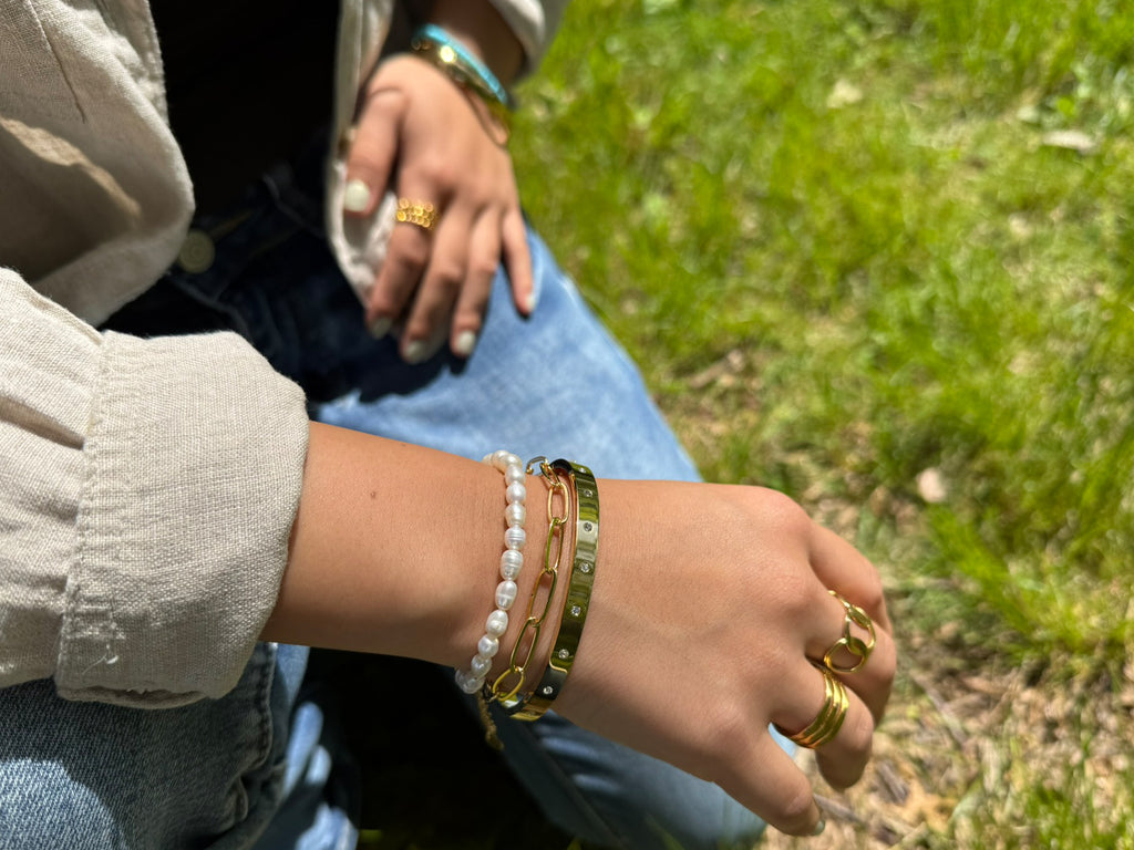 Freshwater Rice Shaped Pearl Bracelet