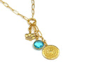 Sparkling Paw Sundial Birthstone Charm Necklace