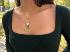 Sparkling Paw Sundial Birthstone Charm Necklace