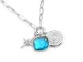 Set #3 SILVER: Elegant Paperclip Aqua Infinity Sundial Large North Star