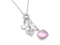 Set #4 SILVER: Small Paperclip Pink Infinity Triple Heat Mother of Pearl Star
