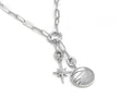 Set #6 SILVER: Elegant Paperclip Chain White Ocean Wave Large North Star
