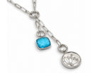 Aqua Infinity Sunflower Bee Lariat Multi Charm Necklace