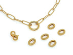 Elegant Paperclip Tiny Push-In Oval Clasp Set | GOLD
