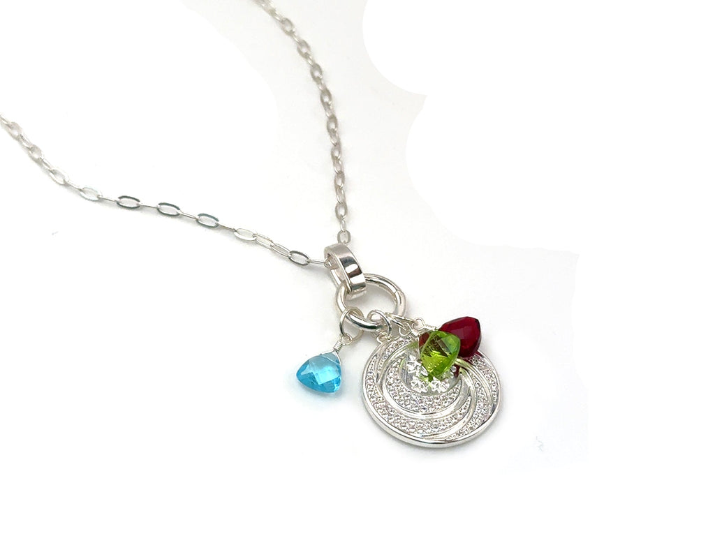 Starlit Moon Tiny Birthstone Charm Necklace | LINK, design your own