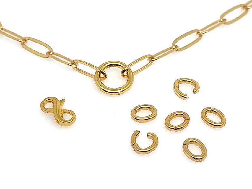 Elegant Paperclip Charm Bar Clasp Set | GOLD