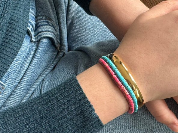 Bold Color Crush Bracelet Set | Turquoise & Pink