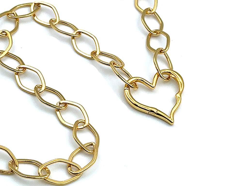 Set 9 GOLD: Diamond Shaped Chain Designer Heart Clasp | LINK, design your own