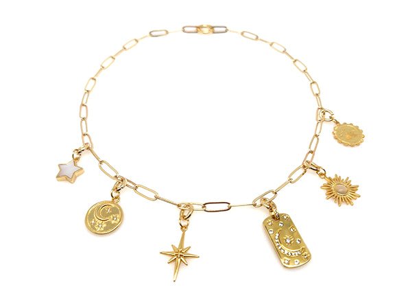 GOLD Mixed Charm Necklace Set | CELESTIAL - 20% OFF | LINK, design your own