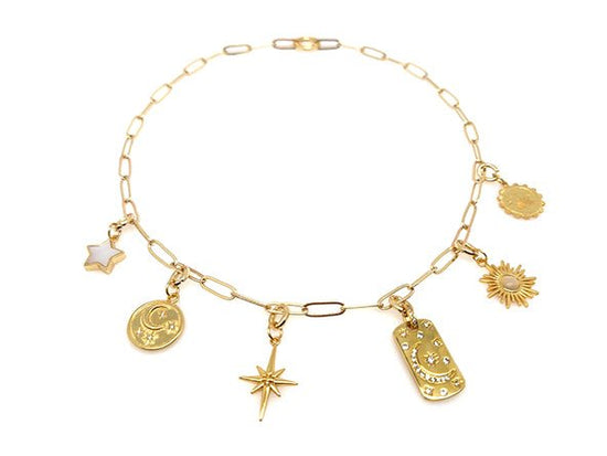 GOLD Mixed Charm Necklace Set | CELESTIAL - 20% OFF | LINK, design your own