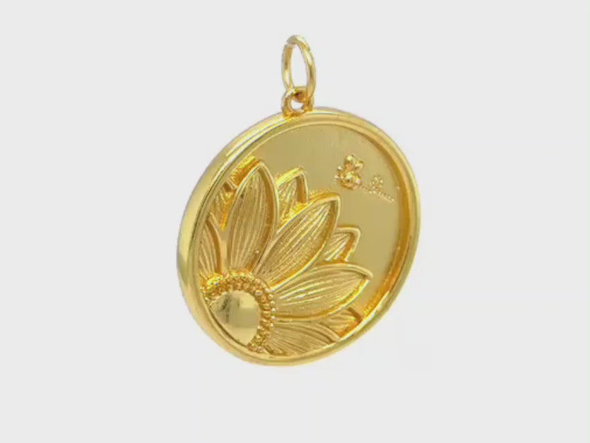 Sunny Sunflower Bee Pendant