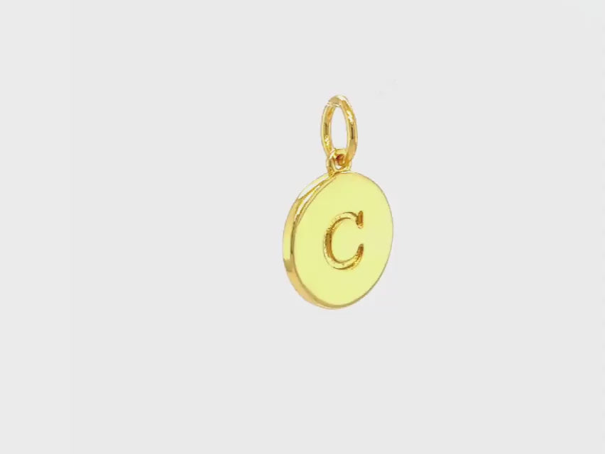 Load and play video in Gallery viewer, Double Sided Round Initial Charm
