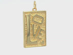 Large Retro Love Rectangle Pendant