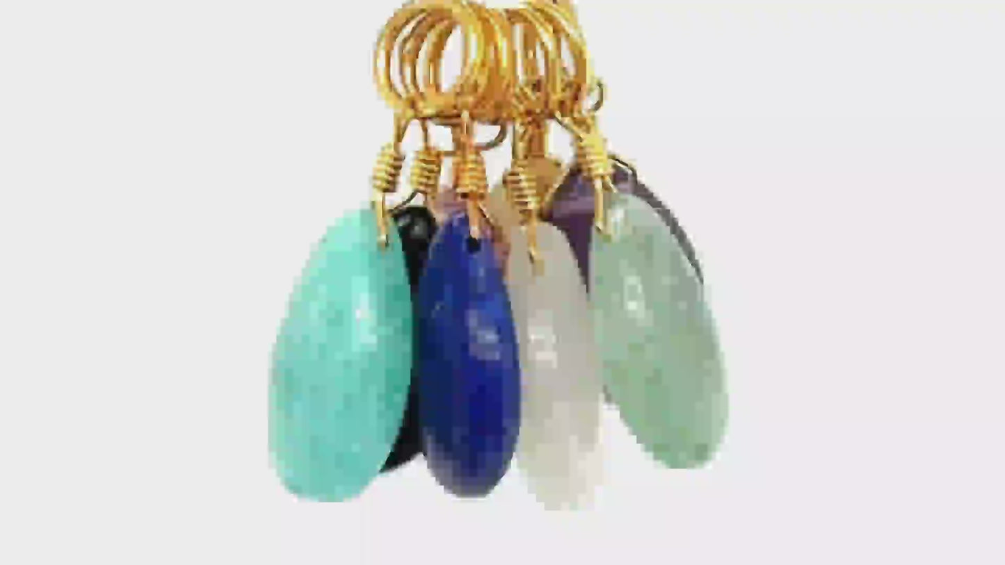 Natural Stone Teardrop Pendant