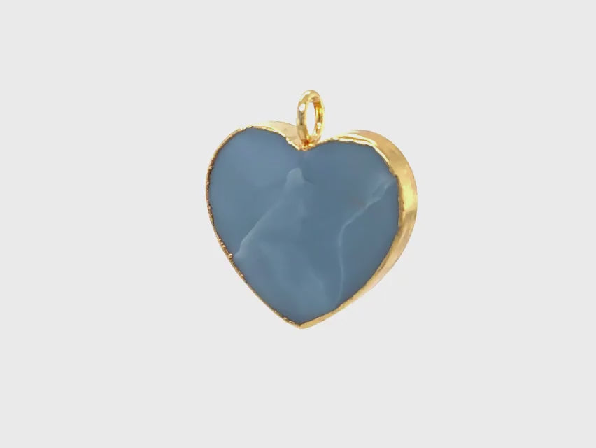Timeless Heart Pendant | Natural Blue Opal