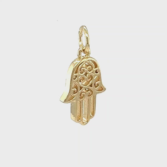 Load and play video in Gallery viewer, Hamsa Hand Pendant
