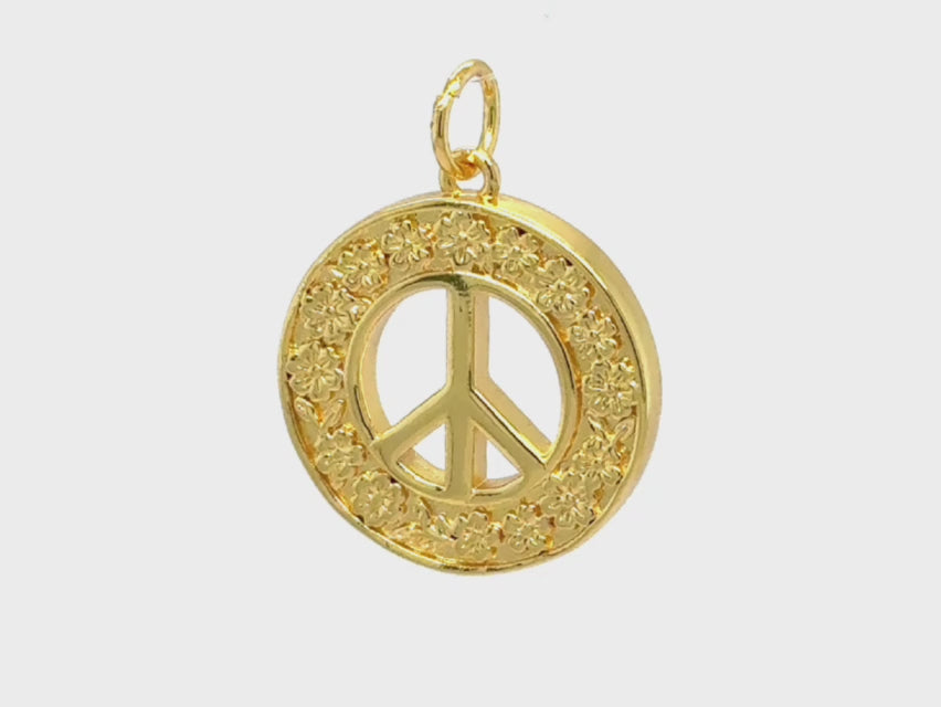 Floral Peace Sign Pendant