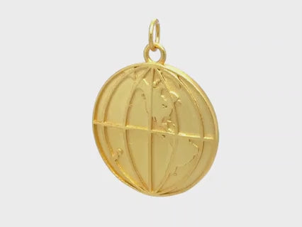 World Map Globe Medallion