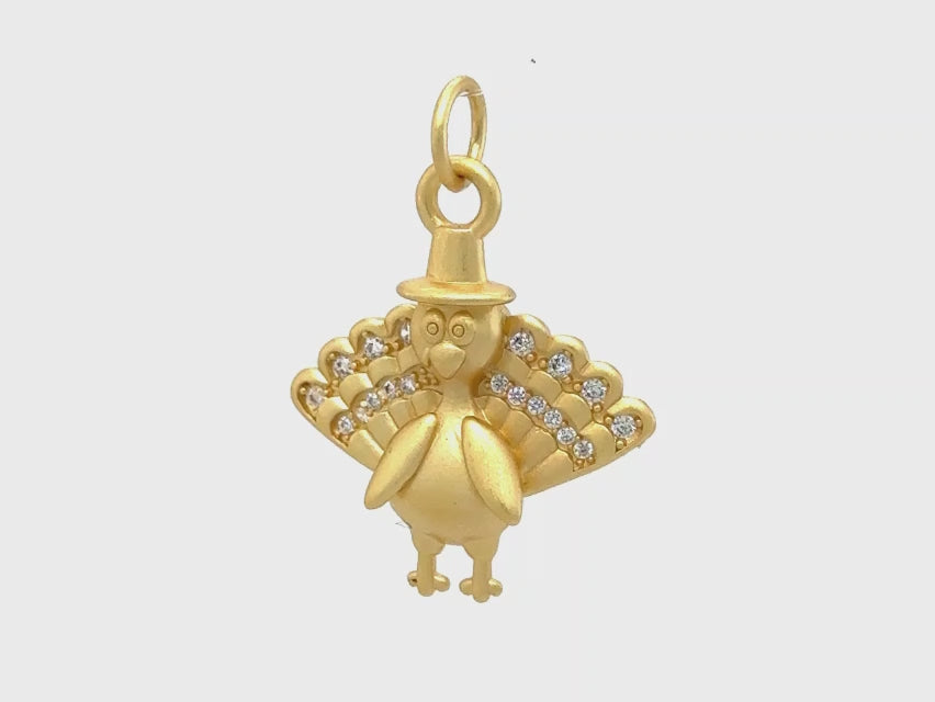 Load and play video in Gallery viewer, Sparkling Thanksgiving Turkey Pendant
