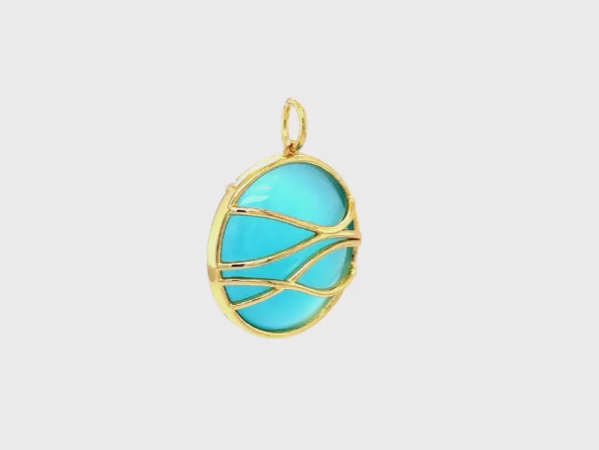 Blue Ocean Wave Pendant