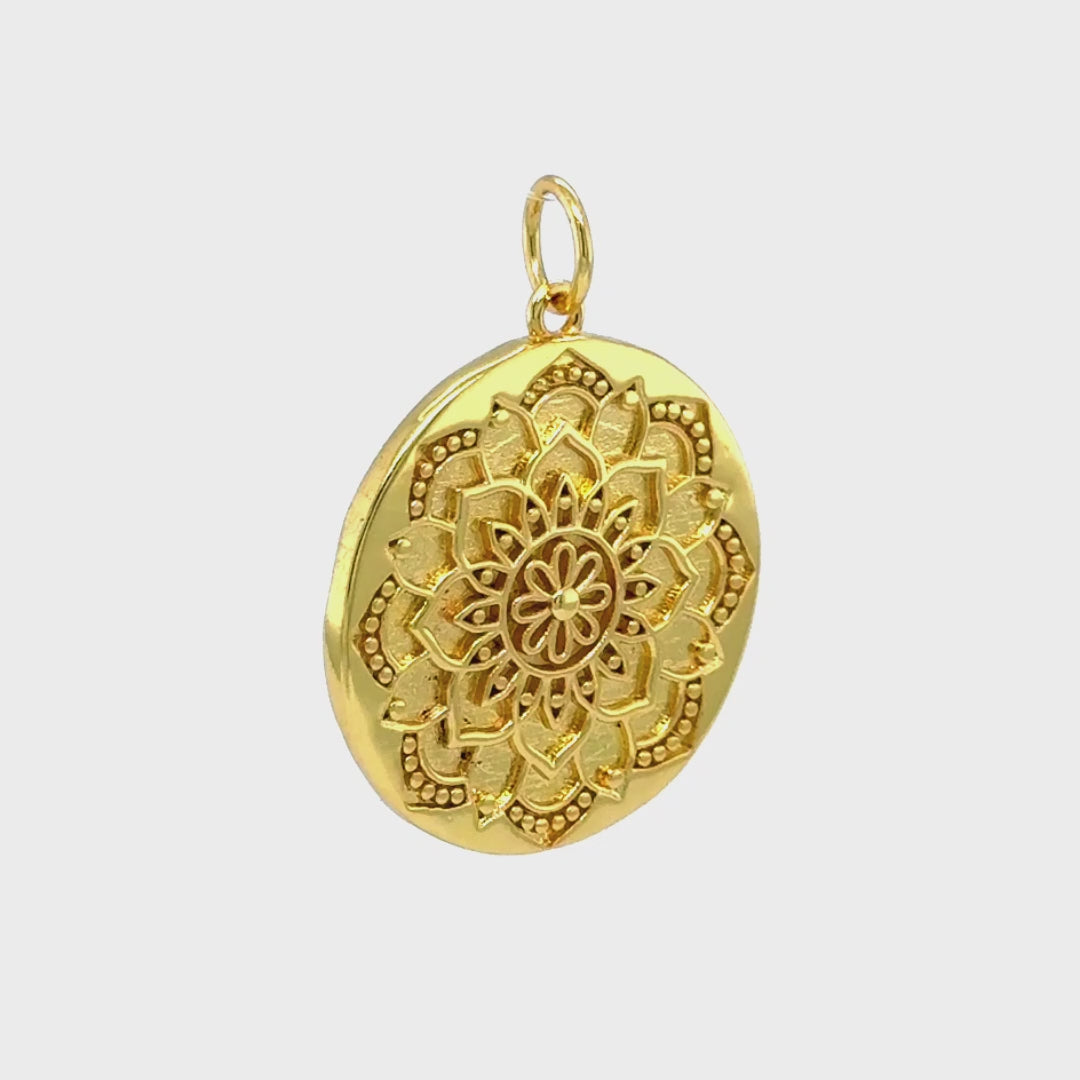 Load and play video in Gallery viewer, Beautiful Flower Mandala Pendant
