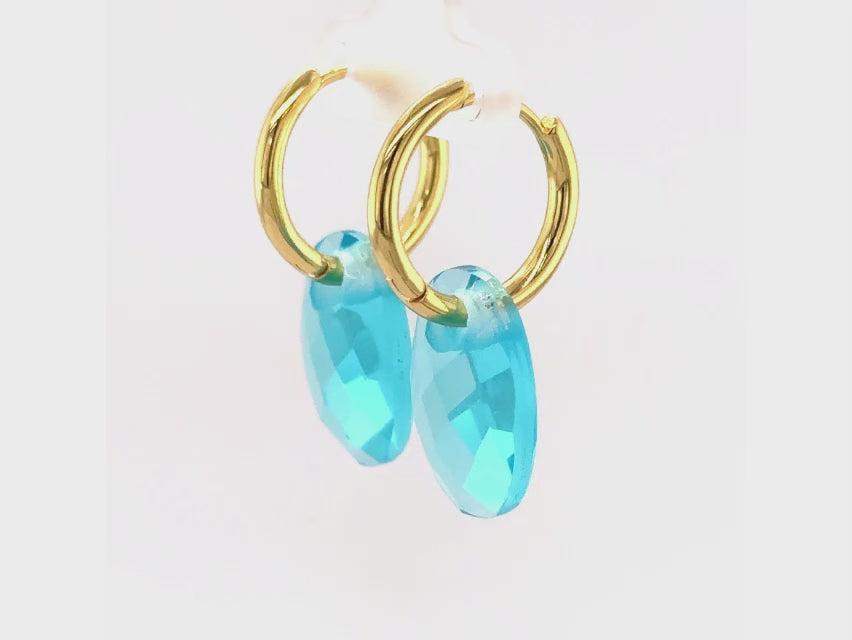 Load and play video in Gallery viewer, Large Colorful Teardrop Earring Charms
