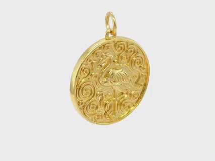 Swirling Flamingo Pendant