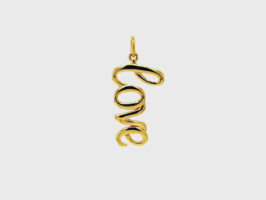 Elegant Love Word Pendant
