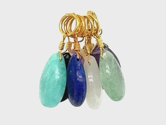 Load and play video in Gallery viewer, Natural Stone Teardrop | Amazonite

