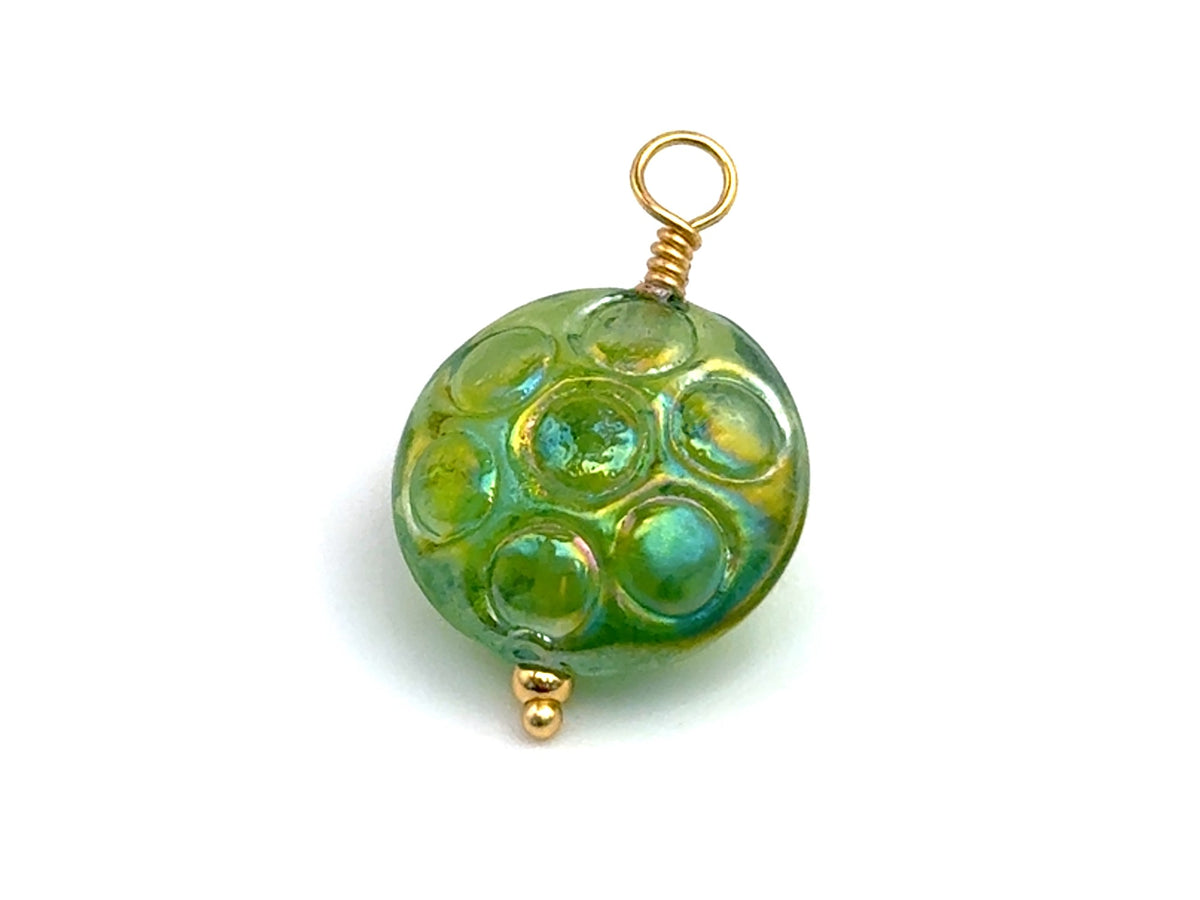Vintage | Iridescent Bubble Lampwork Glass Pendant | LINK, design your own