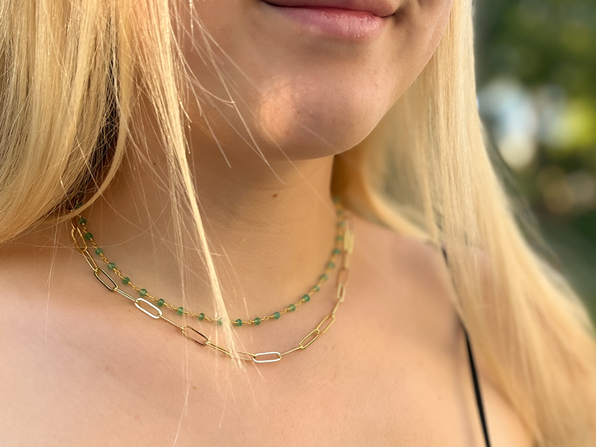 Load image into Gallery viewer, Gold and Silver Paperclip Necklace Chain
