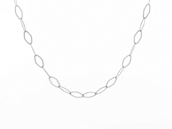 Gold or Silver Diamond Shaped Chain Necklace 