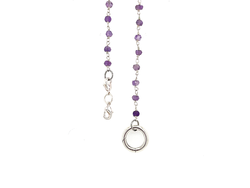 Load image into Gallery viewer, Elegant Gold or Silver Amethyst Stone Rosary Chain

