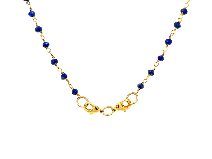 Load image into Gallery viewer, Elegant Gold Lapis Lazuli Stone Rosary Chain
