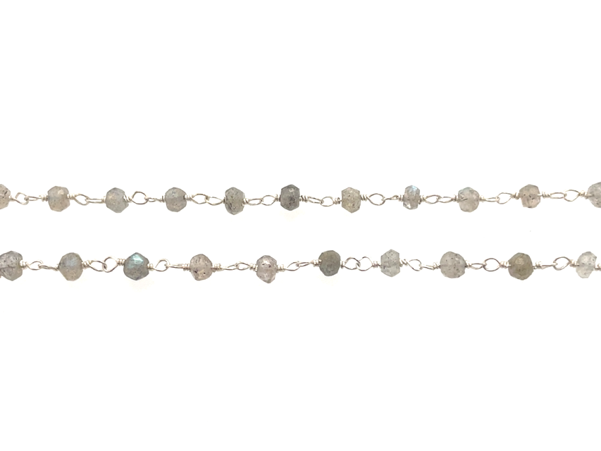 Load image into Gallery viewer, Elegant Silver Labradorite Rosary Chain
