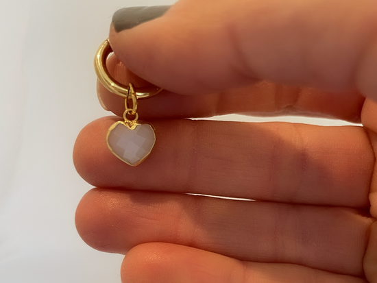 Load image into Gallery viewer, Moonstone Heart Charm | Bracelet
